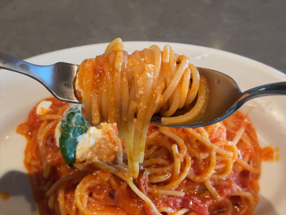 CHICAMAのパスタ接写