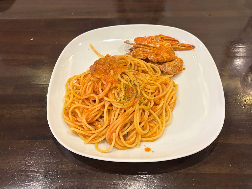 アンリーヴルの蟹クリームパスタ