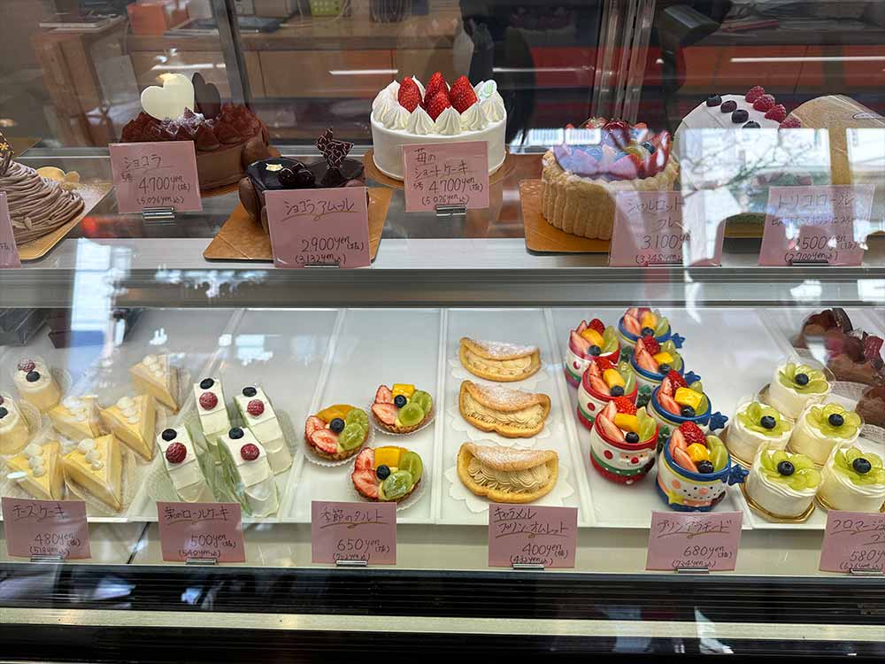 パティスリークレヨンのメニュー